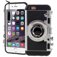 Apple iPhone 6 Plus/ 6s Plus: Coque Silicone TPU motif appreil photo élégant camera case + mini Stylet - NOIR