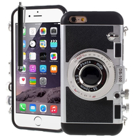 Apple iPhone 6 Plus/ 6s Plus: Coque Silicone TPU motif appreil photo élégant camera case + Stylet - NOIR