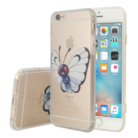 Apple iPhone 6/ 6s: Coque Housse silicone TPU Transparente Ultra-Fine Dessin animé jolie - Butterfree