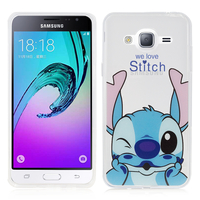 Samsung Galaxy J3 (2016) J320F/ J320P/ J3109/ J320M/ J320Y/ Duos: Coque Housse silicone TPU Transparente Ultra-Fine Dessin animé jolie - Stitch