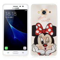 Samsung Galaxy J3 Pro: Coque Housse silicone TPU Transparente Ultra-Fine Dessin animé jolie - Minnie Mouse