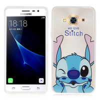 Samsung Galaxy J3 Pro: Coque Housse silicone TPU Transparente Ultra-Fine Dessin animé jolie - Stitch