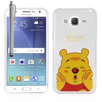 Samsung Galaxy J5 SM-J500F: Coque Housse silicone TPU Transparente Ultra-Fine Dessin animé jolie + Stylet - Winnie the Pooh
