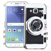 Samsung Galaxy J5 SM-J500F/ J500FN: Coque Silicone TPU motif appreil photo élégant camera case, support vidéo + mirroir - NOIR