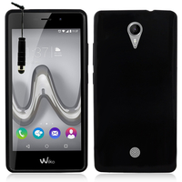 Wiko Tommy: Housse Coque TPU Silicone Gel Souple Translucide Ultra Fine + mini Stylet - NOIR