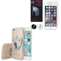 Apple iPhone 6/ 6s: Coque Housse silicone TPU Transparente Ultra-Fine Dessin animé jolie - Butter + 1 Film de protection d'écran Verre Trempé