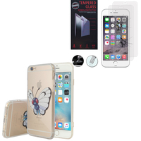Apple iPhone 6/ 6s: Coque Housse silicone TPU Transparente Ultra-Fine Dessin animé jolie - Butter + 2 Films de protection d'écran Verre Trempé