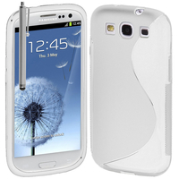 Samsung Galaxy S3 i9300/ i9305 Neo/ LTE 4G: Accessoire Housse Etui Pochette Coque S silicone gel + Stylet - BLANC