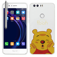 Huawei Honor 8 5.2" (non compatible Honor V8): Coque Housse silicone TPU Transparente Ultra-Fine Dessin animé jolie + Stylet - Winnie the Pooh