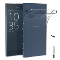 Sony Xperia XZ 5.2"/ Dual F8332: Accessoire Housse Etui Coque gel UltraSlim et Ajustement parfait + mini Stylet - TRANSPARENT