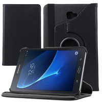 Samsung Galaxy Tab A6 10.1" SM-T580NZWAXEF/ T580NZKAXEF/ T585NZWAXEF: Accessoire Etui Housse Coque avec support Et Rotative Rotation 360° en cuir PU - NOIR