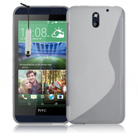 HTC Desire 610: Accessoire Housse Etui Pochette Coque S silicone gel + mini Stylet - TRANSPARENT