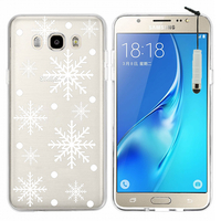 Samsung Galaxy J5 (2016) J510FN/ J510F/ J510G/ J510Y/ J510M/ J5 Duos (2016): Coque Housse silicone TPU Transparente Ultra-Fine Dessin animé jolie + mini Stylet - Neige