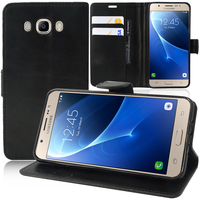 Samsung Galaxy On8 SM-J710FN/DF 5.5": Accessoire Etui portefeuille Livre Housse Coque Pochette support vidéo cuir PU - NOIR