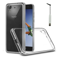 Huawei Honor 5A/ Huawei Y6 II 5.5": Accessoire Housse Etui Coque gel UltraSlim et Ajustement parfait + mini Stylet - TRANSPARENT