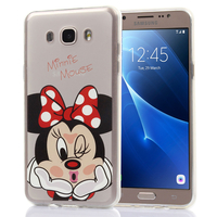 Samsung Galaxy J7 (2016) J710F/ Duos/ J710FN/ J710M/ J710H (non compatible Galaxy J7 (2015)): Coque Housse silicone TPU Transparente Ultra-Fine Dessin animé jolie - Minnie Mouse