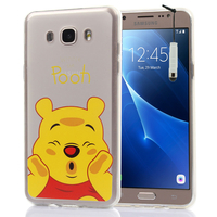 Samsung Galaxy J7 (2016) J710F/ Duos/ J710FN/ J710M/ J710H (non compatible Galaxy J7 (2015)): Coque Housse silicone TPU Transparente Ultra-Fine Dessin animé jolie + mini Stylet - Winnie the Pooh