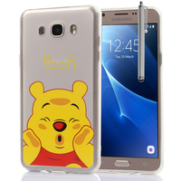 Samsung Galaxy On8 SM-J710FN/DF 5.5": Coque Housse silicone TPU Transparente Ultra-Fine Dessin animé jolie + Stylet - Winnie the Pooh