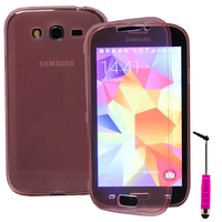Samsung Galaxy Grand Plus/ Grand Neo/ Grand Lite I9060 I9062 I9060I i9080: Accessoire Coque Etui Housse Pochette silicone gel Portefeuille Livre rabat + mini Stylet - ROSE