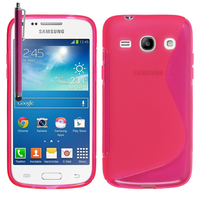 Samsung Galaxy Core Plus G3500/ Trend 3 G3502: Accessoire Housse Etui Pochette Coque S silicone gel + Stylet - ROSE