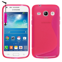 Samsung Galaxy Core Plus G3500/ Trend 3 G3502: Accessoire Housse Etui Pochette Coque S silicone gel + mini Stylet - ROSE