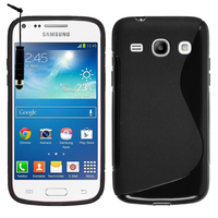 Samsung Galaxy Core Plus G3500/ Trend 3 G3502: Accessoire Housse Etui Pochette Coque S silicone gel + mini Stylet - NOIR