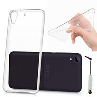 HTC Desire 650: Accessoire Housse Etui Coque gel UltraSlim et Ajustement parfait + mini Stylet - TRANSPARENT