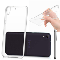 HTC Desire 650: Accessoire Housse Etui Coque gel UltraSlim et Ajustement parfait + Stylet - TRANSPARENT