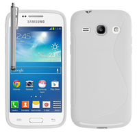 Samsung Galaxy Core Plus G3500/ Trend 3 G3502: Accessoire Housse Etui Pochette Coque S silicone gel + Stylet - BLANC
