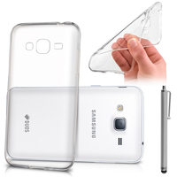 Samsung Galaxy Express Prime 4G LTE J320A/ Galaxy Sol 4G: Accessoire Housse Etui Coque gel UltraSlim et Ajustement parfait + Stylet - TRANSPARENT