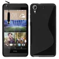 HTC Desire 626/ 626s/ 626G/ 626G+/ 626 (USA): Accessoire Housse Etui Pochette Coque S silicone gel + mini Stylet - NOIR