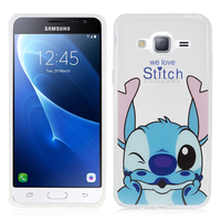 Samsung Galaxy Express Prime 4G LTE J320A/ Galaxy Sol 4G: Coque Housse silicone TPU Transparente Ultra-Fine Dessin animé jolie - Stitch