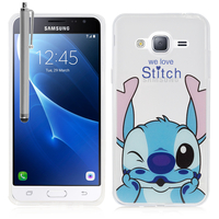 Samsung Galaxy Express Prime 4G LTE J320A/ Galaxy Sol 4G: Coque Housse silicone TPU Transparente Ultra-Fine Dessin animé jolie + Stylet - Stitch
