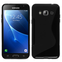 Samsung Galaxy Express Prime 4G LTE J320A/ Galaxy Sol 4G: Accessoire Housse Etui Pochette Coque Silicone Gel motif S Line - NOIR