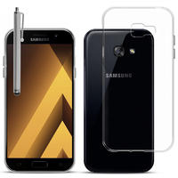 Samsung Galaxy A5 (2017) 5.2" A520F/ A5 (2017) Duos (non compatible Version 2014/ 2015/ 2016): Accessoire Housse Etui Coque gel UltraSlim et Ajustement parfait + Stylet - TRANSPARENT