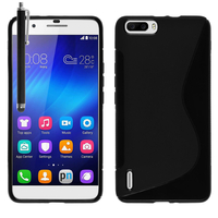 Huawei Honor 6 Plus (non compatible Honor 6X/ Honor 6): Accessoire Housse Etui Pochette Coque S silicone gel + Stylet - NOIR