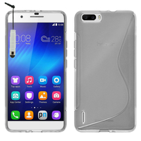 Huawei Honor 6 Plus (non compatible Honor 6X/ Honor 6): Accessoire Housse Etui Pochette Coque S silicone gel + mini Stylet - TRANSPARENT