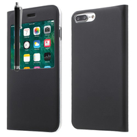 Apple iPhone 7 Plus 5.5" (non compatible iPhone 7 4.7''): Etui View Case Flip Folio Leather cover + Stylet - NOIR