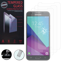 Samsung Galaxy J3 (2017)/ J3 Emerge 5.0" SM-J327 (non compatible Galaxy J3 2016/ 2015): Lot / Pack de 3 Films de protection d'écran Verre Trempé