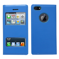 Apple iPhone 5/ 5S/ SE: Accessoire Coque Etui Housse Pochette Plastique View Case - BLEU