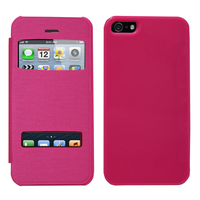 Apple iPhone 5/ 5S/ SE: Accessoire Coque Etui Housse Pochette Plastique View Case - ROSE