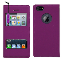Apple iPhone 5/ 5S/ SE: Accessoire Coque Etui Housse Pochette Plastique View Case + mini Stylet - VIOLET