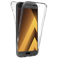 Samsung Galaxy A5 (2017) 5.2" A520F/ A5 (2017) Duos (non compatible Version 2014/ 2015/ 2016): Coque Housse Silicone Gel TRANSPARENTE ultra mince 360° protection intégrale Avant et Arrière - TRANSPARENT