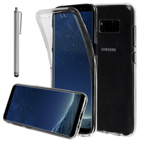 Samsung Galaxy S8 5.8" (non compatible Galaxy S8 Plus 6.2"): Coque Housse Silicone Gel TRANSPARENTE ultra mince 360° protection intégrale Avant et Arrière + Stylet - TRANSPARENT