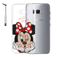 Samsung Galaxy S8 5.8" (non compatible Galaxy S8 Plus 6.2"): Coque Housse silicone TPU Transparente Ultra-Fine Dessin animé jolie + mini Stylet - Minnie Mouse
