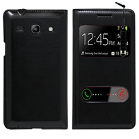 Samsung Galaxy Core Plus G3500/ Trend 3 G3502: Accessoire Coque Etui Housse Pochette Plastique View Case + mini Stylet - NOIR