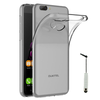 OUKITEL U20 Plus 4G 5.5": Accessoire Housse Etui Coque gel UltraSlim et Ajustement parfait + mini Stylet - TRANSPARENT