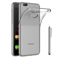 OUKITEL U20 Plus 4G 5.5": Accessoire Housse Etui Coque gel UltraSlim et Ajustement parfait + Stylet - TRANSPARENT