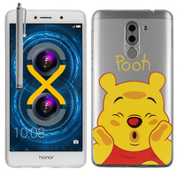 Huawei Honor 6X 5.5"/ 6X Pro/ GR5 2017/ Mate 9 Lite: Coque Housse silicone TPU Transparente Ultra-Fine Dessin animé jolie + Stylet - Winnie the Pooh