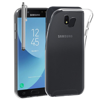 Samsung Galaxy J5 (2017) SM-J750F/DS/ J5 (2017) Duos J530F/DS: Accessoire Housse Etui Coque gel UltraSlim et Ajustement parfait + Stylet - TRANSPARENT